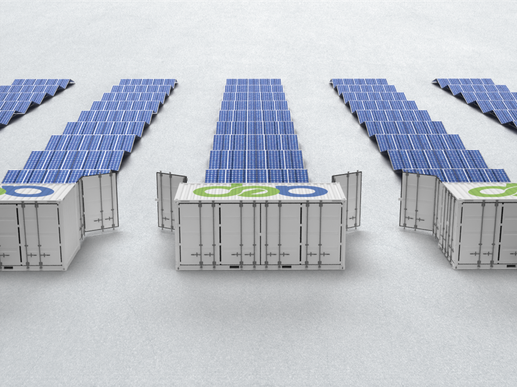 Solar containers from the back